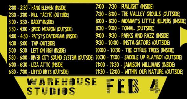 Warehouse Park Lot fest lineup